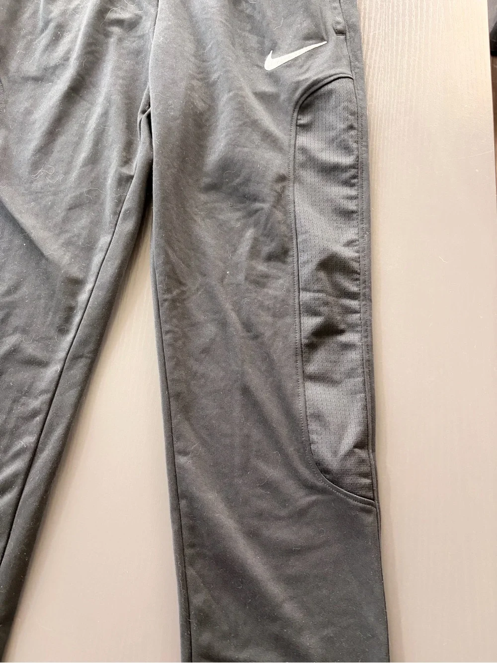 Nike Black Athletic Jogger Pants with White Swoosh